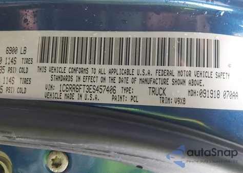 2014 Ram 1500 Express z USA, uszkodzony, nr VIN 1C6RR6FT3ES457406